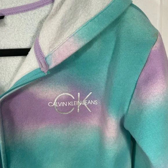 Calvin Klein Jeans Kids Aqua and Lavender Jacket Size L 14/16 CB-112 - Picture 2 of 5